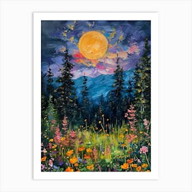 Moonlight In The Meadow Art Print