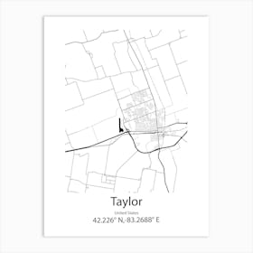 Taylor,United States Minimalist Map Poster