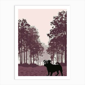 Pug In The Woods Art Print