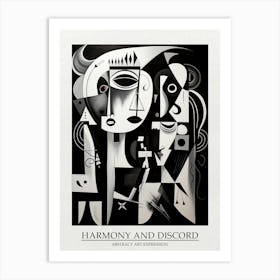 Harmony And Discord Abstract Black And White 6 Poster Art Print