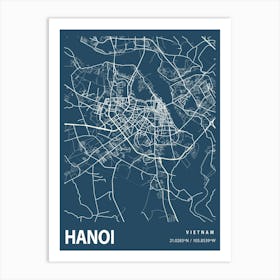 Hanoi Blueprint City Map 1 Art Print