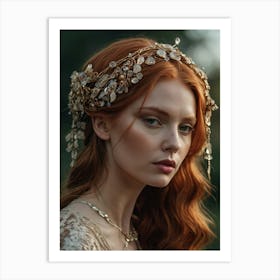 Portrait of a girl wearing a crown on her head 1 Art Print