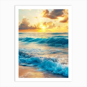 Sunset At The Beach 9 Art Print