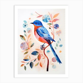 Bird Painting Collage Eastern Bluebird 3 Art Print