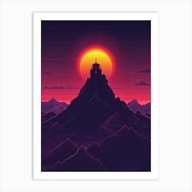 Mountain At Sunset Art Print