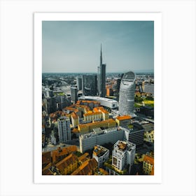 Milan skyline with modern skyscrapers in Porta Nuova business district in Milan, Italy Art Print