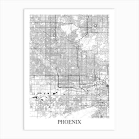 Phoenix Arizona White Black Art Print