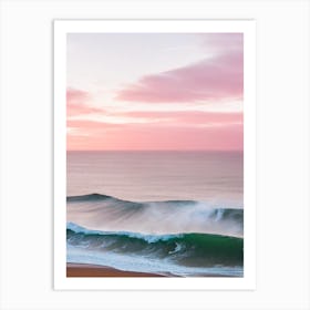 Woolacombe Beach, Devon Pink Photography 1 Art Print