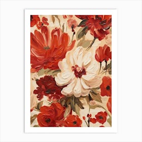 Red Flower Impressionist Painting 8 Art Print