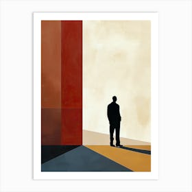 Man In Silhouette, Minimalism Art Print