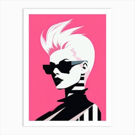 Pink Punk Icon: Minimalist Expression Art Print