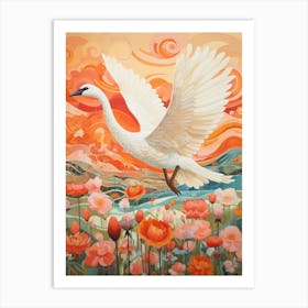 Swan 3 Detailed Bird Painting Art Print