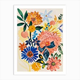 Painted Florals Celosia 4 Art Print