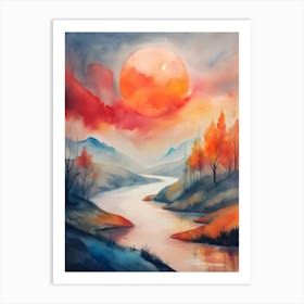 Sunset By The River 8 Art Print