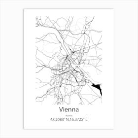 Vienna,Austria Minimalist Map Art Print