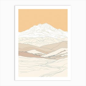 Mount Olympus Macedonia Color Line Drawing (1) Art Print