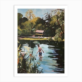 Wild Swimming At Hampstead Heath London 3 Art Print
