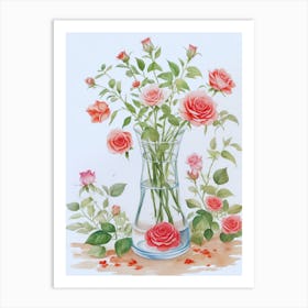 Roses In A Vase 5 Art Print