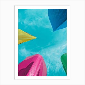 Colorful Building Look Up In Downtown Los Angeles California Art Print