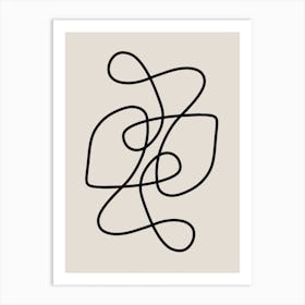Abstract Line Swirls Modern Shape Art Print