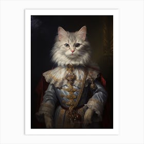 Cat In Medieval Gold Clothing 4 Art Print