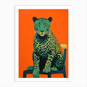 Leopard On A Chair Art Print