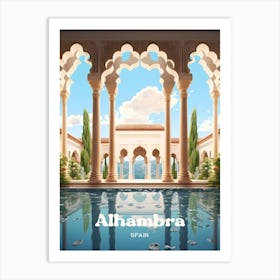 Alhambra Spain Architecture Travel Art Illustration Art Print