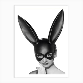 Audrey Hepburn Wearing Bunny Mask Art Print