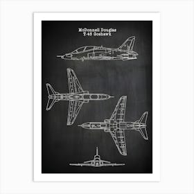 T 45 Goshawk Mcdonnell Douglas T 45 Airplane Aircraft Art Plane Decor Airplane Art Airplane Print,Blueprint,Airplane Poster,Vat451 Art Print