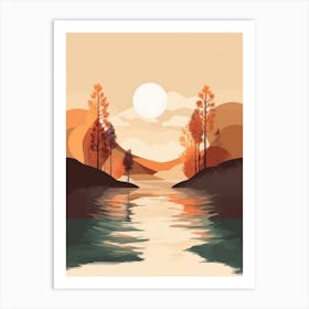 Autumn , Fall, Landscape, Inspired By National Park in the USA, Lake, Great Lakes, Boho, Beach, Minimalist Canvas Print, Travel Poster, Autumn Decor, Fall Decor 18 Art Print