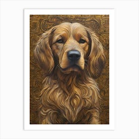 Dog Antique Abstract Portrait Art Print