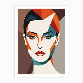 Minimalism Geometric Woman Portrait Pop Art (2) Art Print