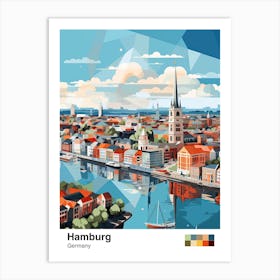 Hamburg, Germany, Geometric Illustration 2 Poster Art Print