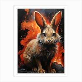 Rabbit On Fire Art Print