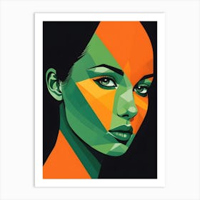 Geometric Woman Portrait Pop Art (48) Art Print
