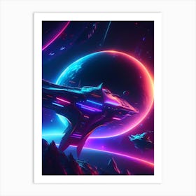 Nova Neon Nights Space Art Print