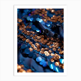 Blue Sequins Art Print