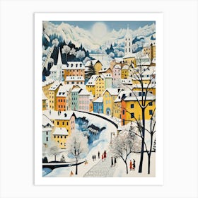 Winter Snow Lucerne   Switzerland Snow Illustration 1 Art Print