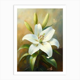 White Lily Flower Art Print