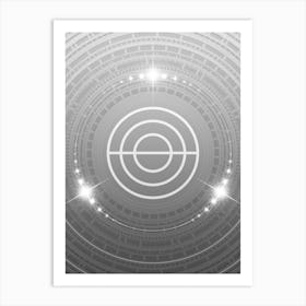 Geometric Glyph in White and Silver with Sparkle Array n.0297 Art Print