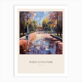 Maria Luisa Park Seville Spain 2 Vintage Cezanne Inspired Poster Art Print