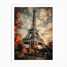 Eiffel Tower Paris France Oil Painting Style 2 Art Print