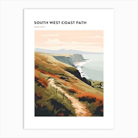 South West Coast Path England 4 Hiking Trail Landscape Poster Art Print