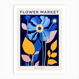 Blue Flower Market Poster Daffodil 1 Art Print