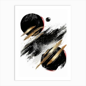 Abstract Black And Gold Painting 31 Art Print