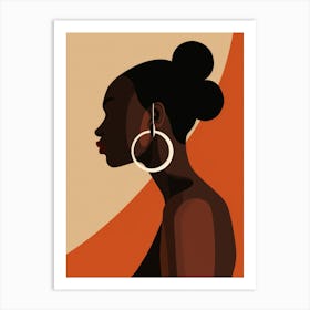 Black Woman With Hoop Earrings Art Print