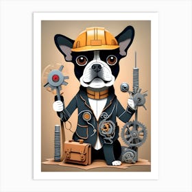 Boston Terrier-Reimagined 7 Art Print