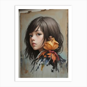 Young Girl With A Flower Art Print