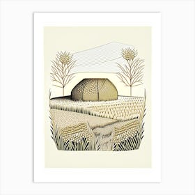 Beehive In A Field 4 Vintage Art Print