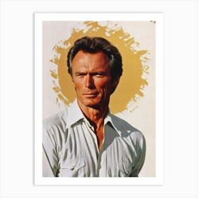 Clint Eastwood Retro Collage Movies Art Print